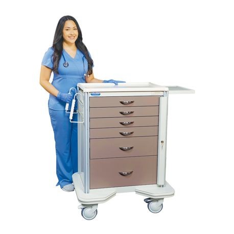 Premier Aluminum Two-Tone Anesthesia Carts / Procedure Carts / Mobile Workstations