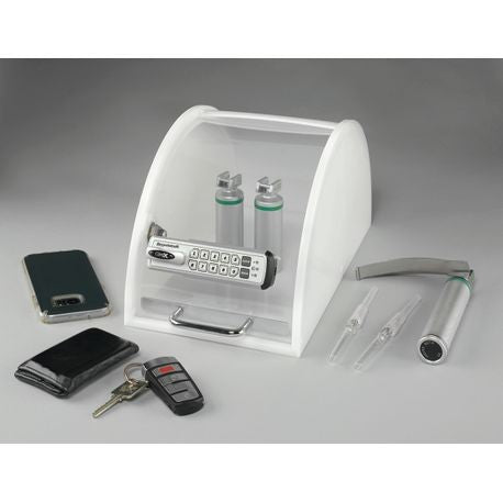 Electronic Push-Button ClearView Security Drug Box with Key Override (manual locking)