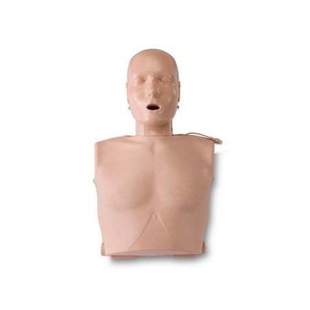 An Ultralite CPR Manikin with Feedback, including a full torso manikin, a face manikin, and multiple feedback indicators, packaged with a blue carrying bag.