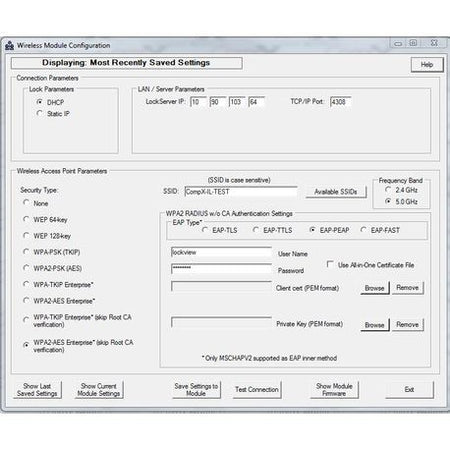 A screenshot of a wireless network software interface.